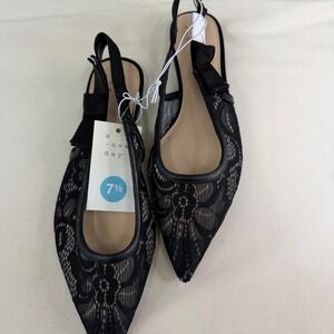 Black lace slingback flats by A New‎ Day, size 7.5